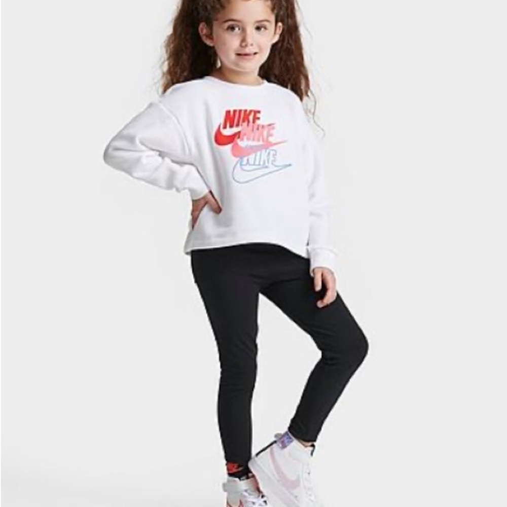 Nike Kids White and Black Outfit with Red Logo